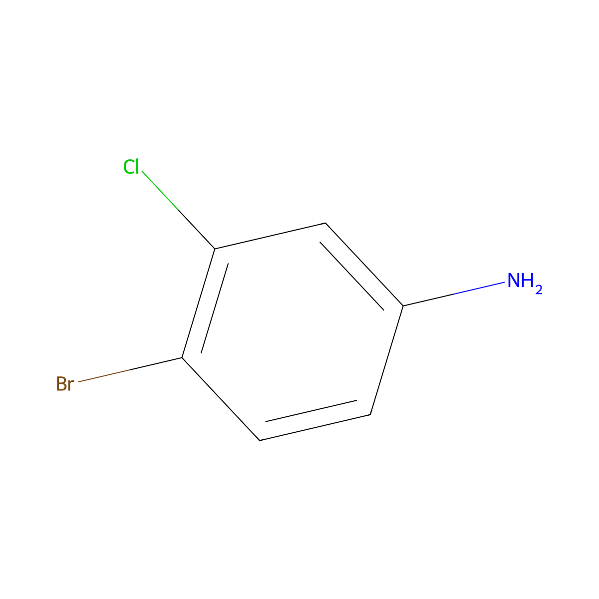 4-Bromo-3-chloroaniline molecular structure, CAS 21402-26-6