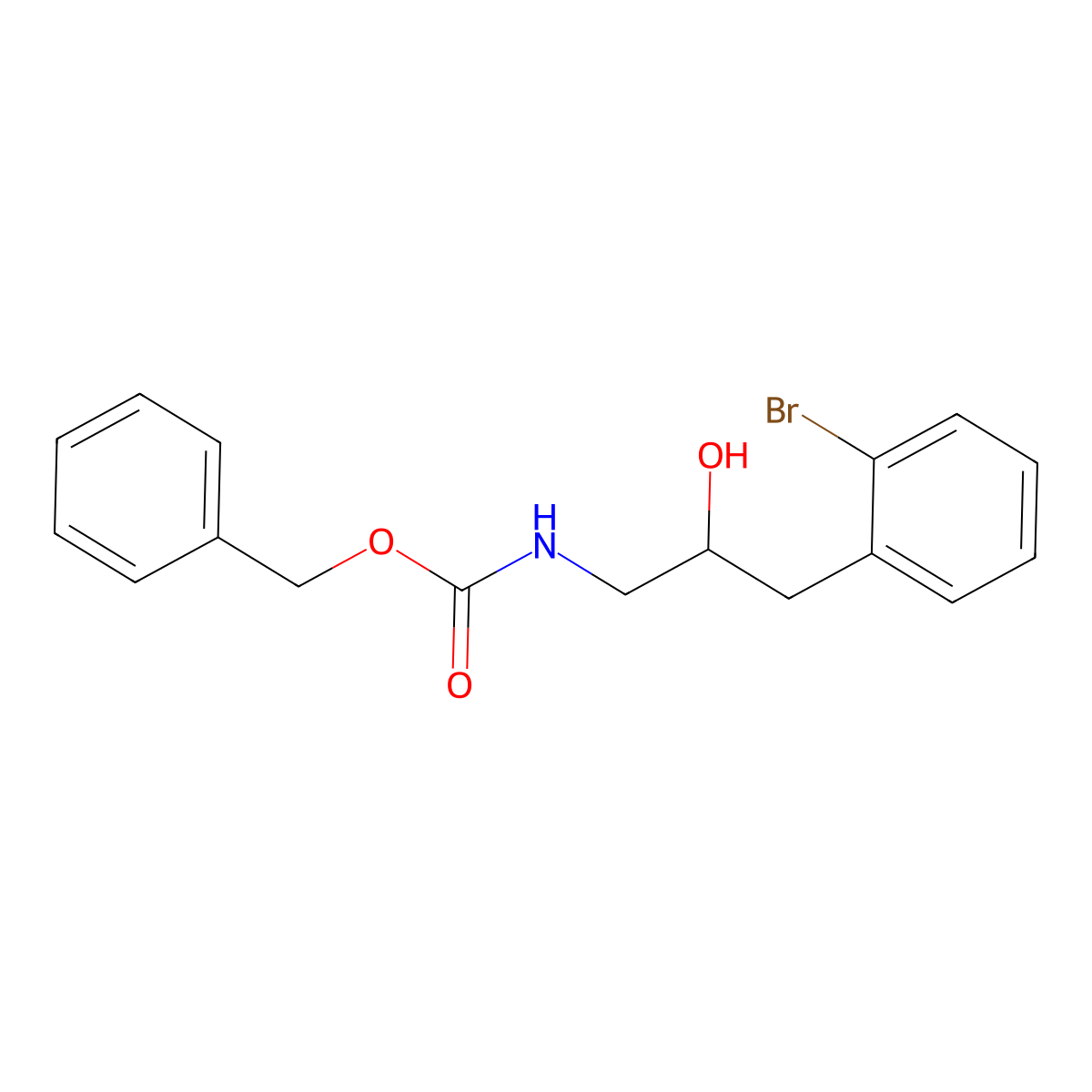 benzyl N-[3-(2-bromophenyl)-2-hydroxypropyl]carbamate molecular structure, CAS 2140228-36-8
