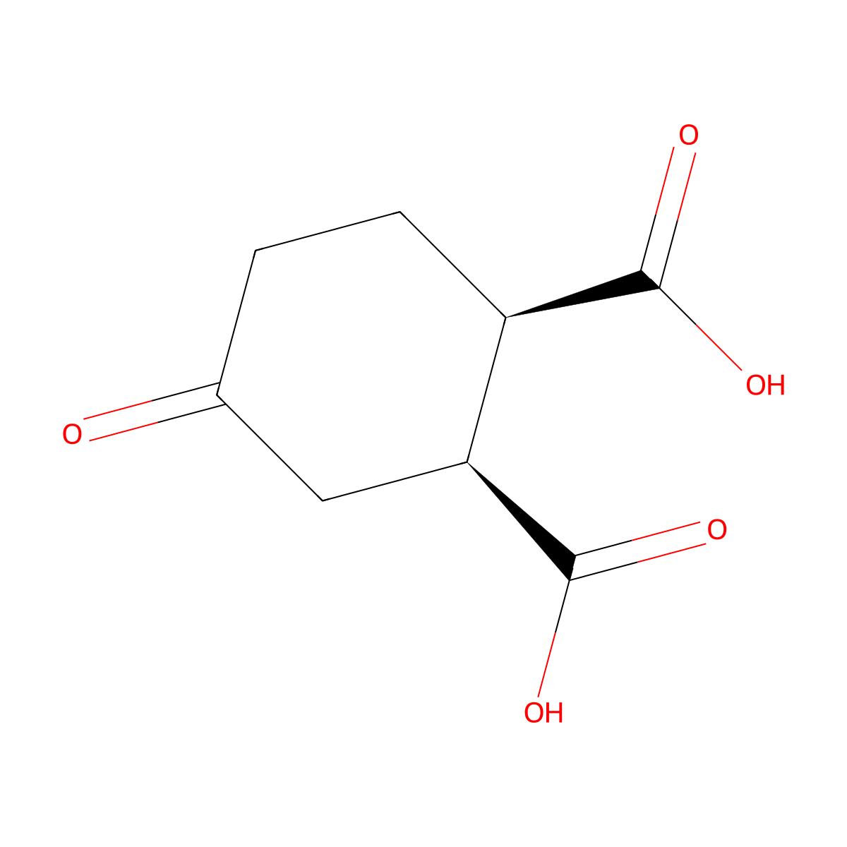 rac-(1R,2S)-4-oxocyclohexane-1,2-dicarboxylic acid molecular structure, CAS 2140263-01-8