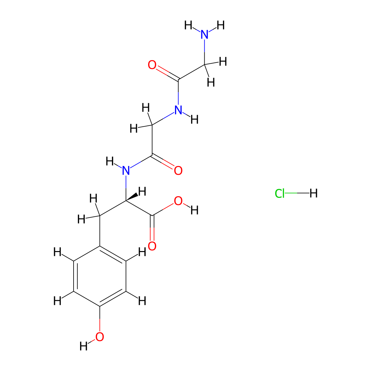 Gly-gly-tyr-oh hcl molecular structure, CAS 2140265-17-2