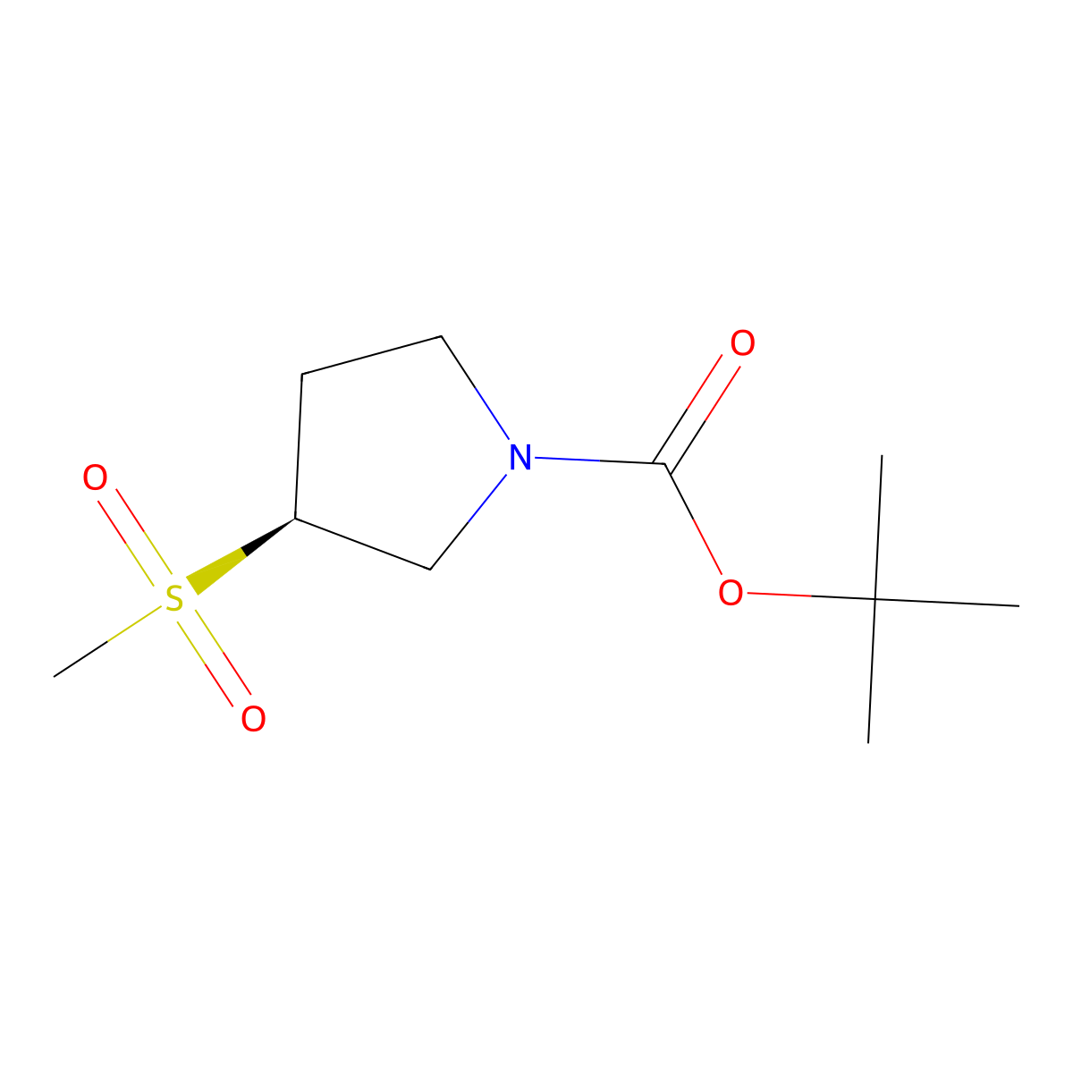 tert-Butyl (3S)-3-methanesulfonylpyrrolidine-1-carboxylate molecular structure, CAS 2140265-25-2