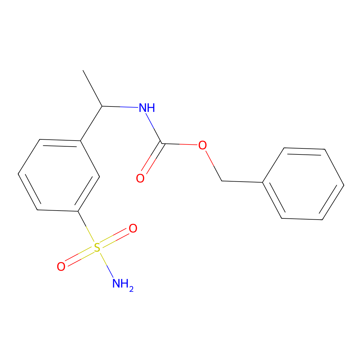 benzyl N-[1-(3-sulfamoylphenyl)ethyl]carbamate molecular structure, CAS 2140268-18-2