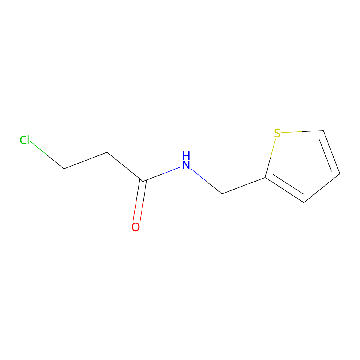 3-chloro-N-(thiophen-2-ylmethyl)propanamide molecular structure, CAS 21403-26-9