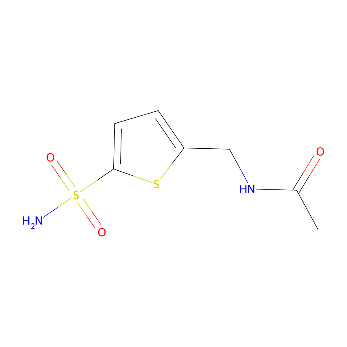 N-((5-sulfamoylthiophen-2-yl)methyl)acetamide molecular structure, CAS 21403-29-2