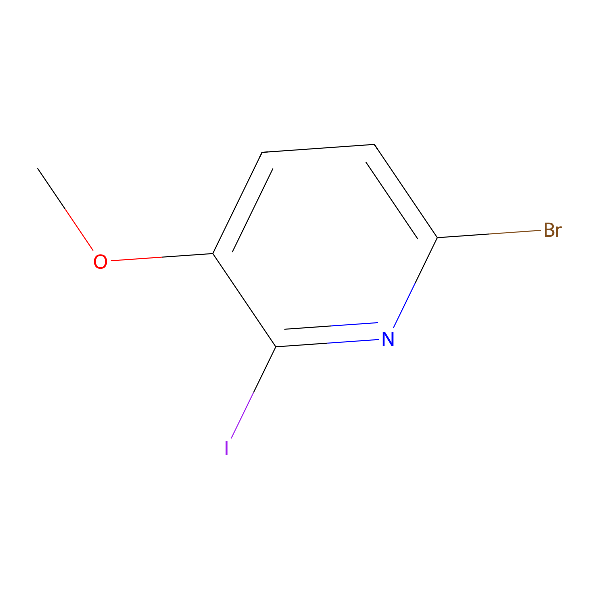 6-Bromo-2-iodo-3-methoxypyridine molecular structure, CAS 2140305-26-4