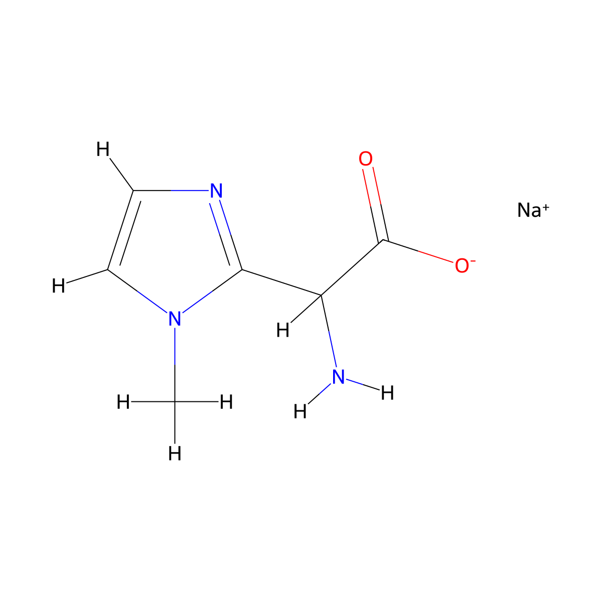 Sodium;2-amino-2-(1-methylimidazol-2-yl)acetate molecular structure, CAS 2140305-27-5