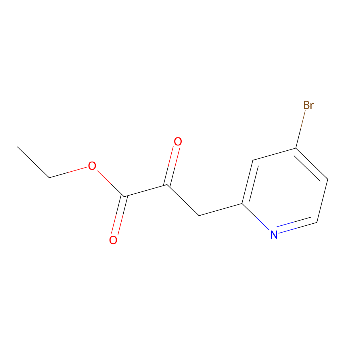 Ethyl 3-(4-bromopyridin-2-yl)-2-oxopropanoate molecular structure, CAS 2140305-33-3
