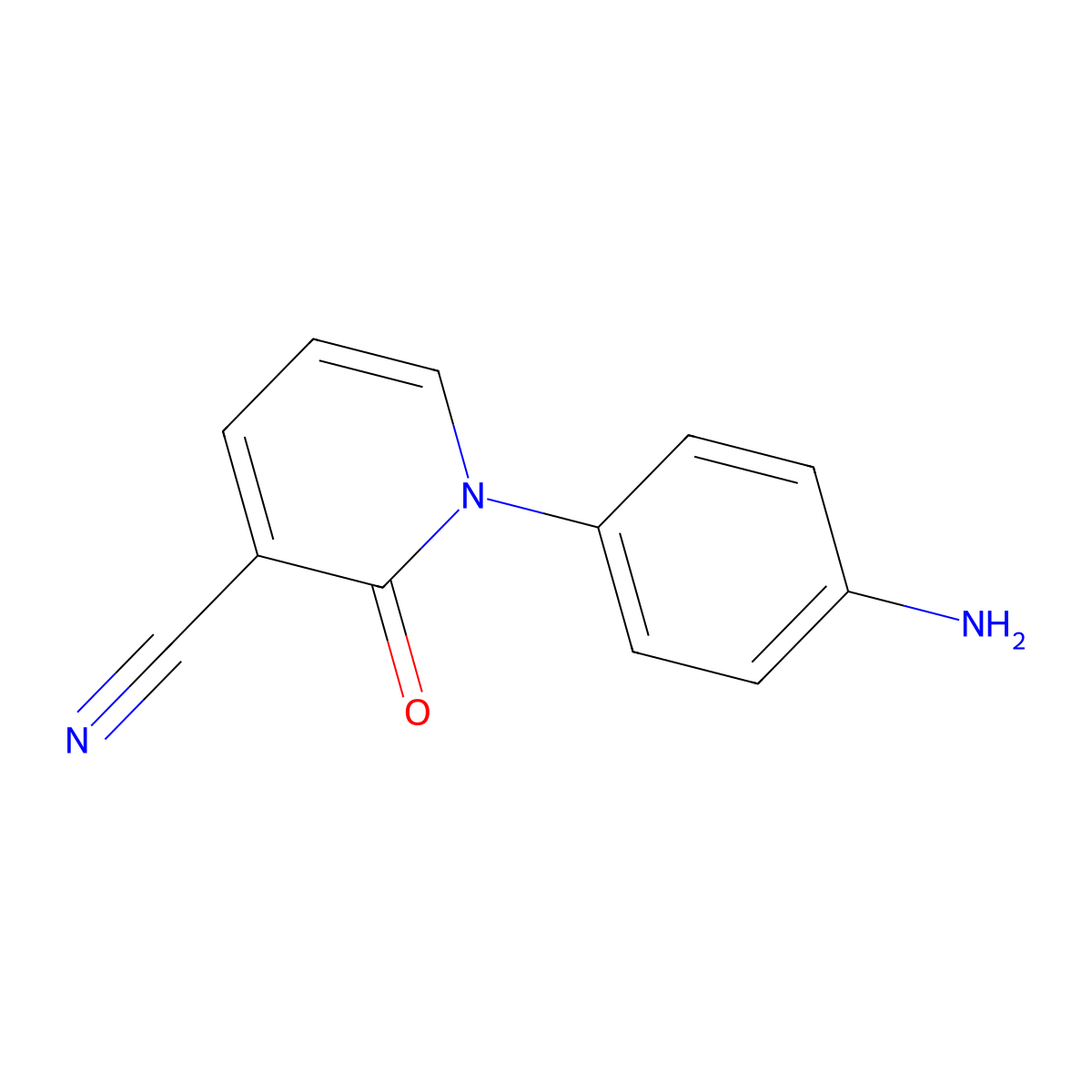 1-(4-Aminophenyl)-2-oxopyridine-3-carbonitrile molecular structure, CAS 2140305-36-6