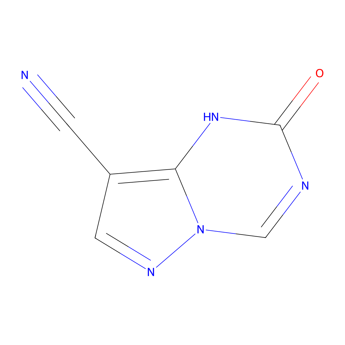 2-oxo-1H-pyrazolo[1,5-a][1,3,5]triazine-8-carbonitrile molecular structure, CAS 2140305-42-4
