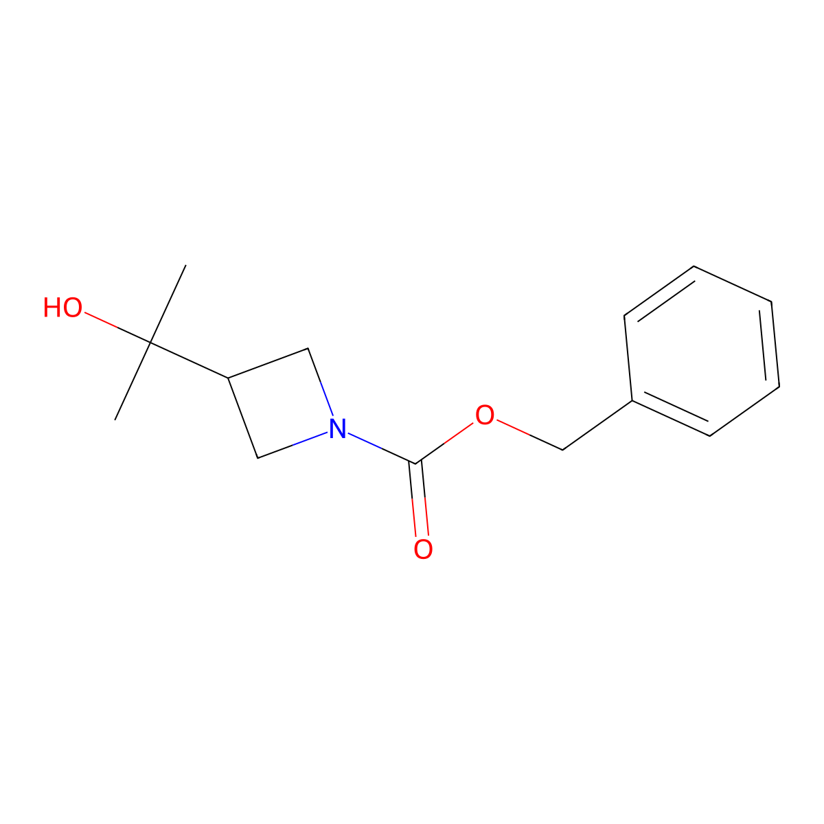 Benzyl 3-(2-hydroxypropan-2-yl)azetidine-1-carboxylate molecular structure, CAS 2140305-52-6