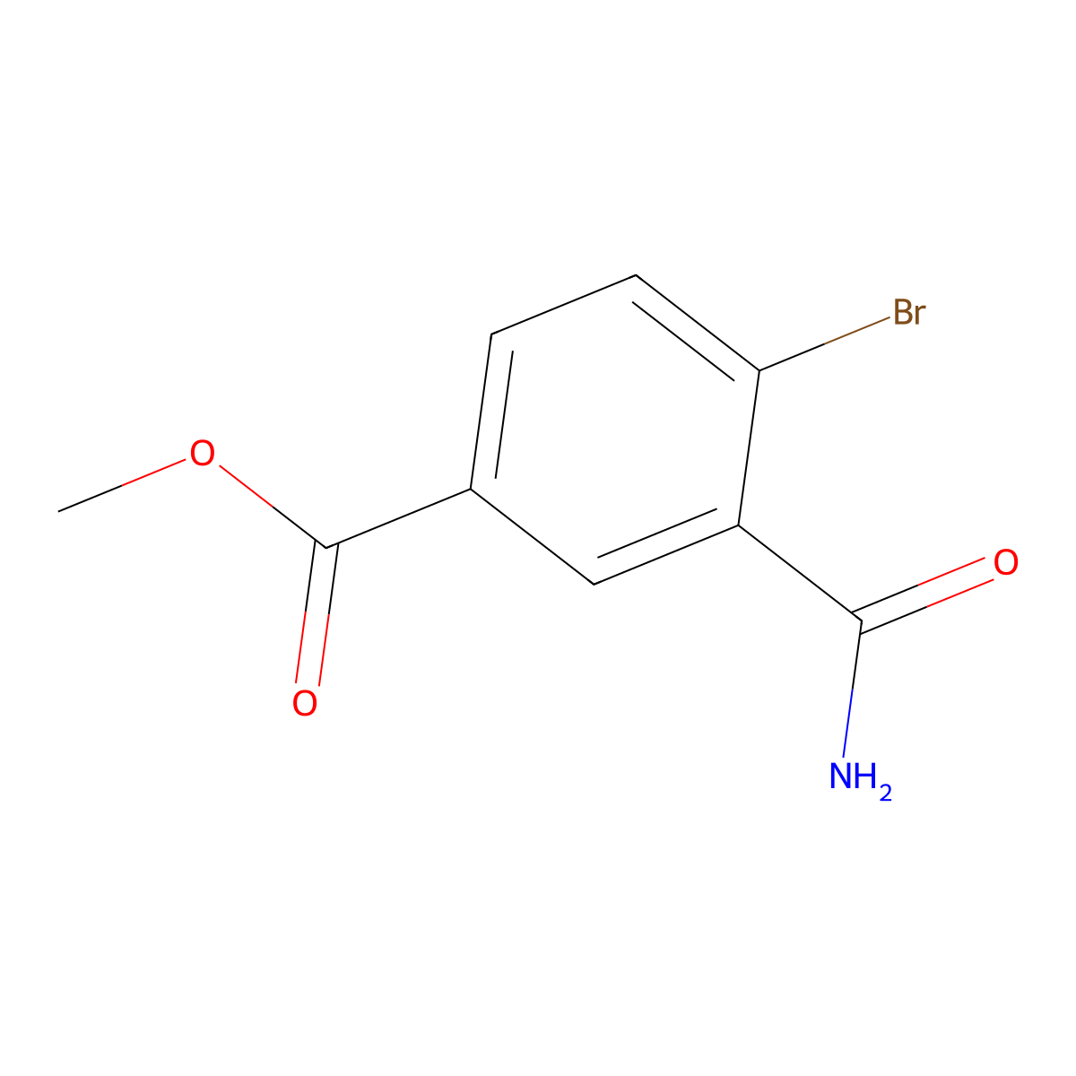 Methyl 4-bromo-3-carbamoylbenzoate molecular structure, CAS 2140305-53-7