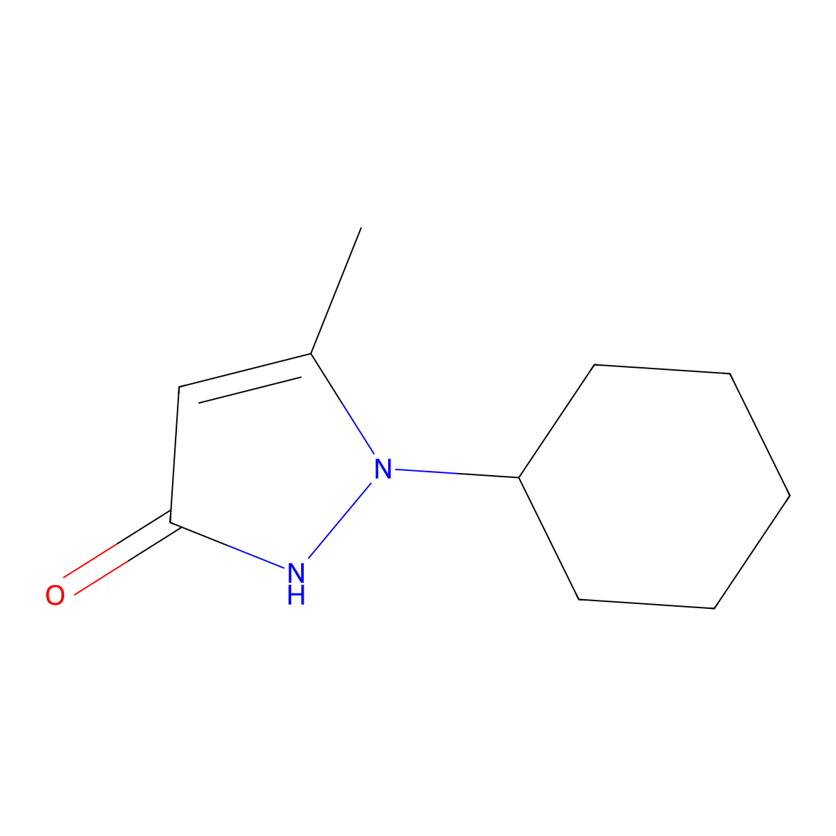 1-Cyclohexyl-5-methyl-2H-pyrazol-3-one molecular structure, CAS 2140305-55-9