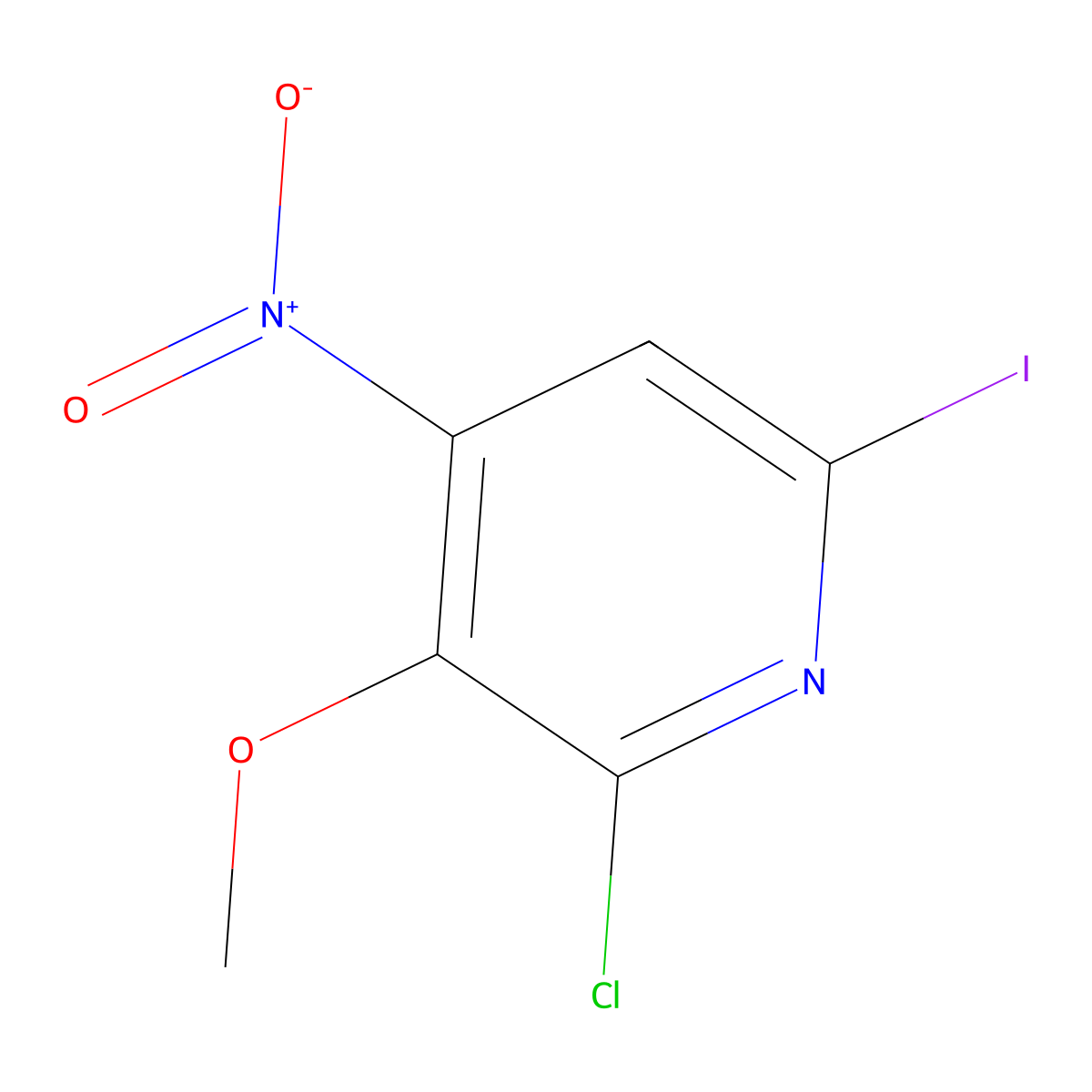 2-Chloro-6-iodo-3-methoxy-4-nitropyridine molecular structure, CAS 2140305-62-8