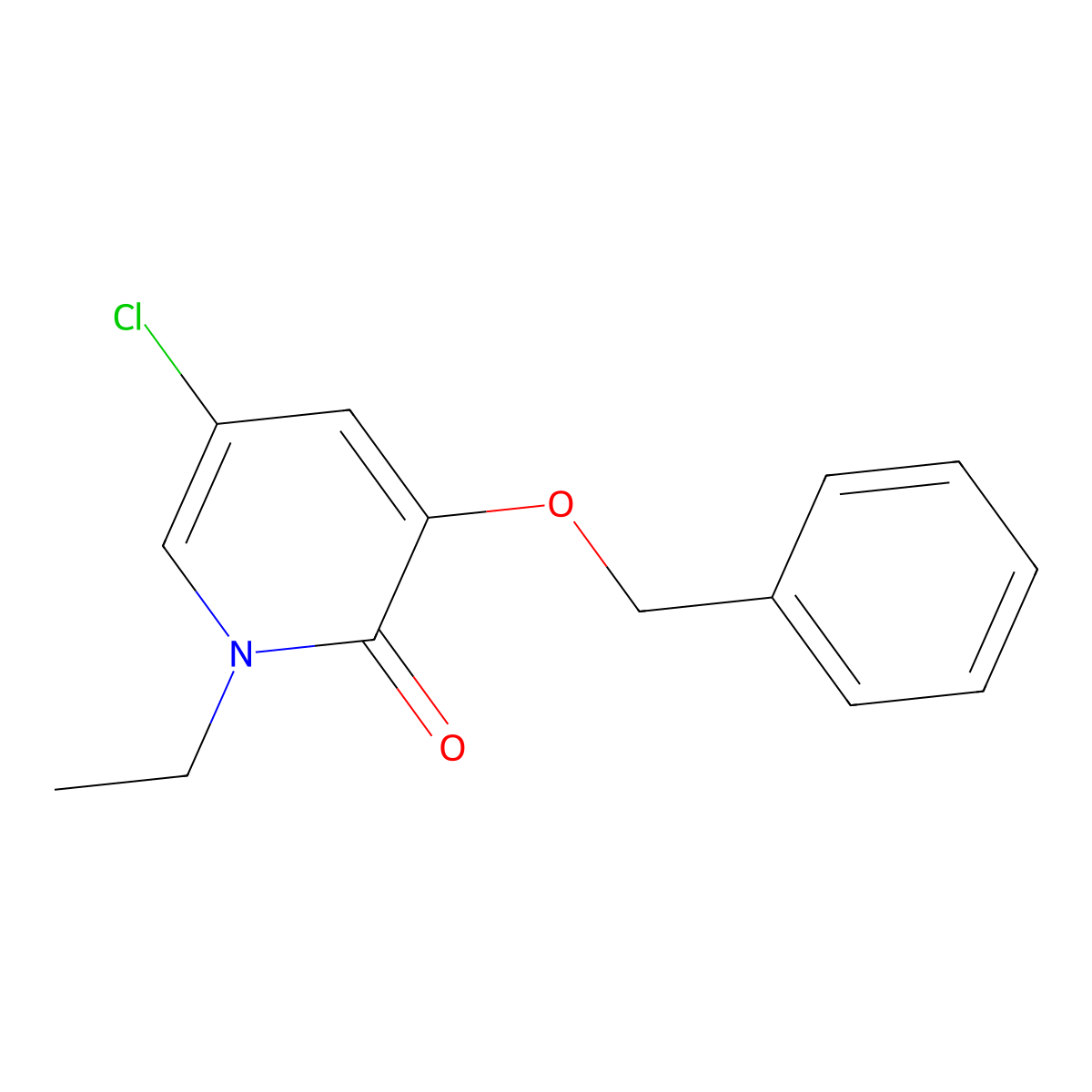 3-(Benzyloxy)-5-chloro-1-ethylpyridin-2-one molecular structure, CAS 2140305-66-2