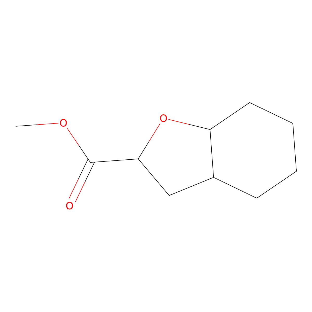 Methyl octahydro-1-benzofuran-2-carboxylate molecular structure, CAS 2140305-77-5