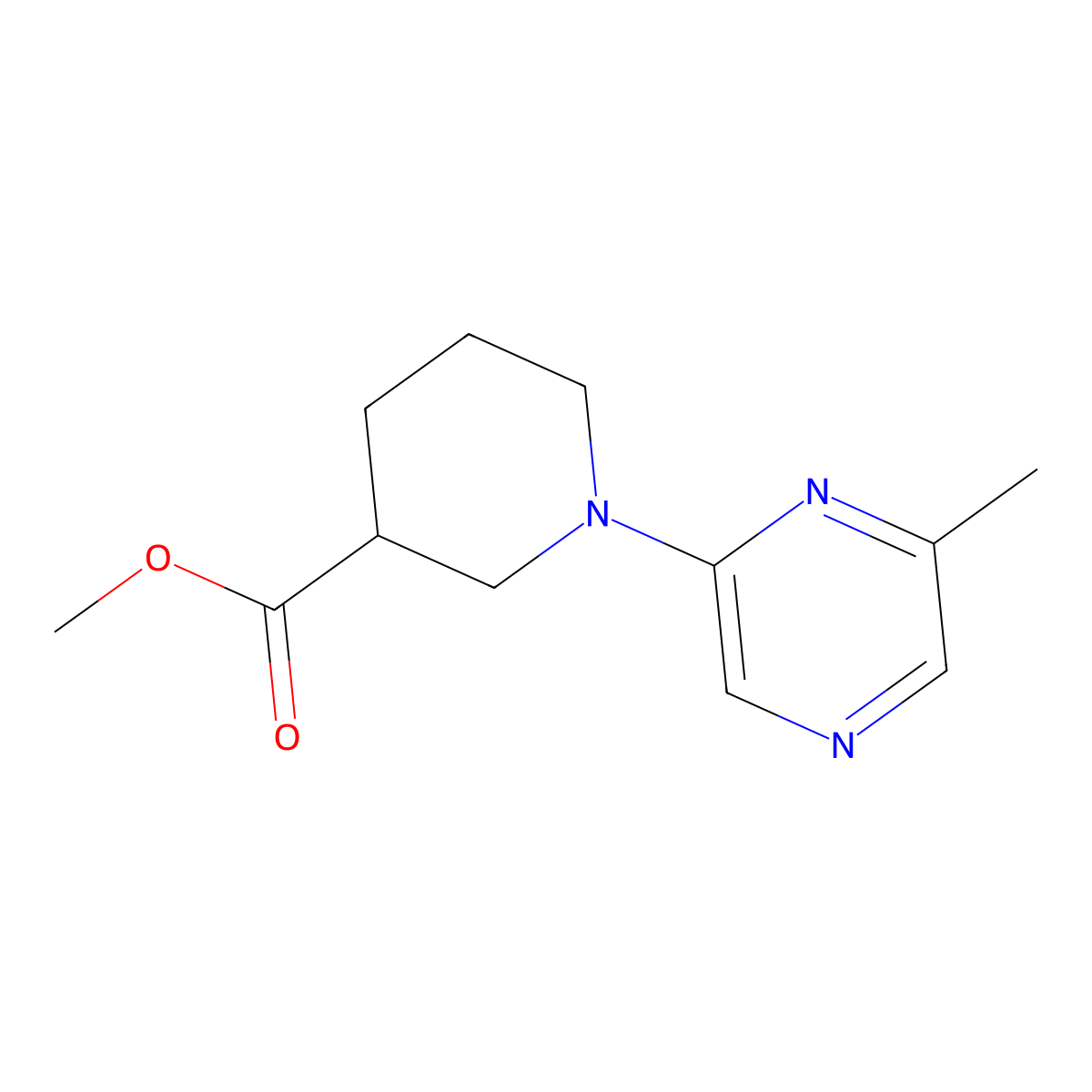 Methyl 1-(6-methylpyrazin-2-yl)piperidine-3-carboxylate molecular structure, CAS 2140305-83-3