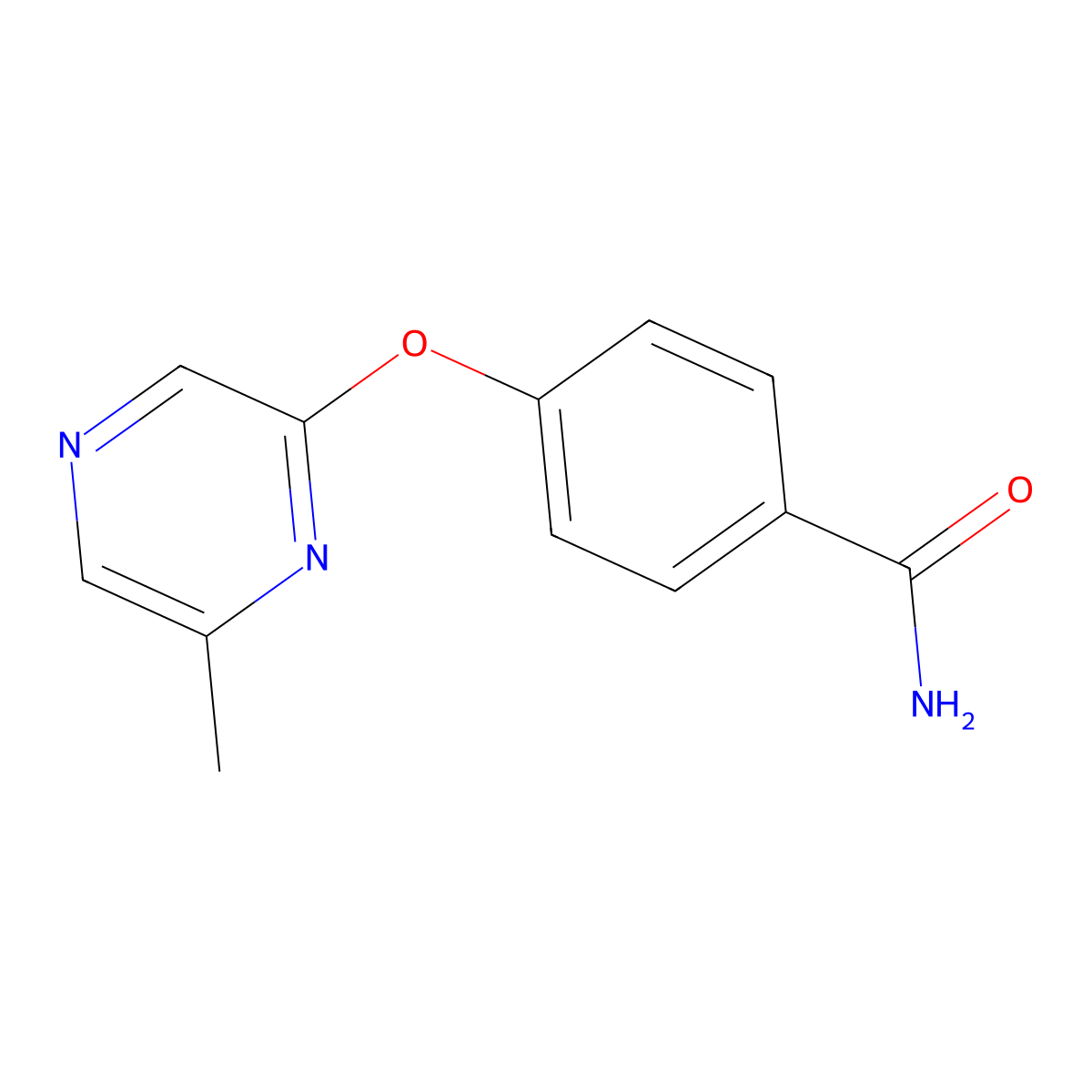4-(6-Methylpyrazin-2-yloxy)benzamide molecular structure, CAS 2140305-86-6