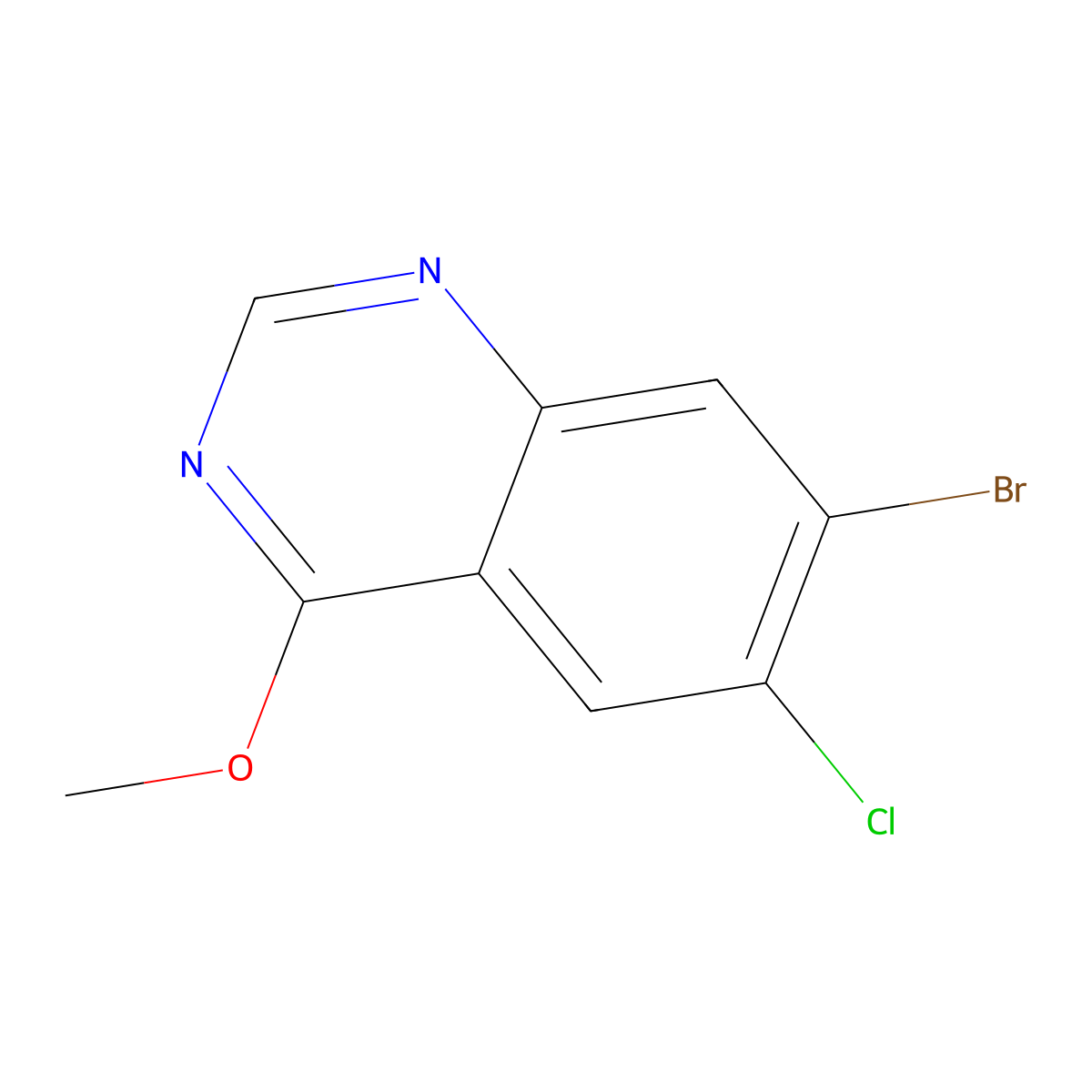 7-Bromo-6-chloro-4-methoxyquinazoline molecular structure, CAS 2140305-88-8