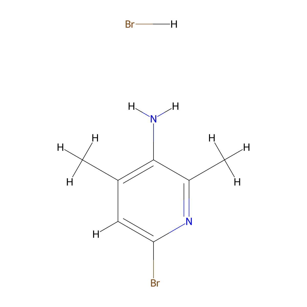 6-Bromo-2,4-dimethylpyridin-3-amine hydrobromide molecular structure, CAS 2140305-91-3