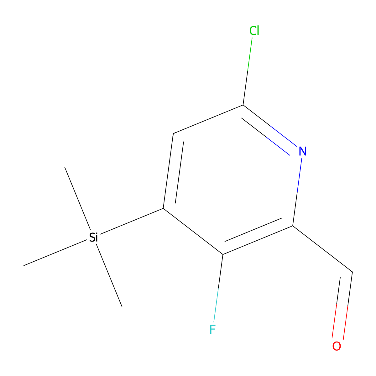 6-Chloro-3-fluoro-4-(trimethylsilyl)pyridine-2-carbaldehyde molecular structure, CAS 2140305-97-9