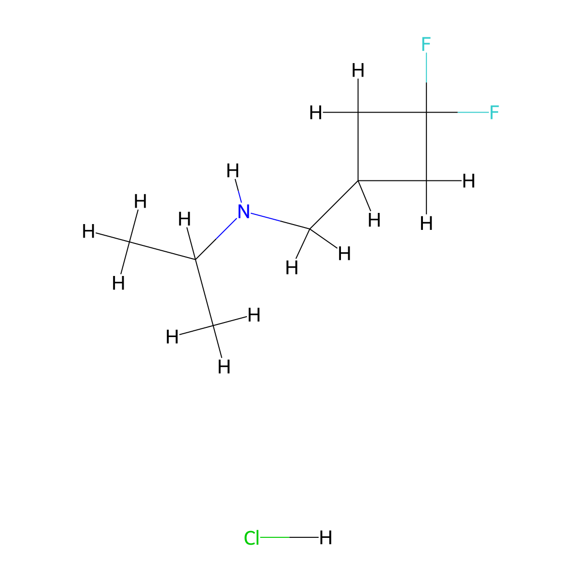 [(3,3-Difluorocyclobutyl)methyl](isopropyl)amine hydrochloride molecular structure, CAS 2140306-02-9