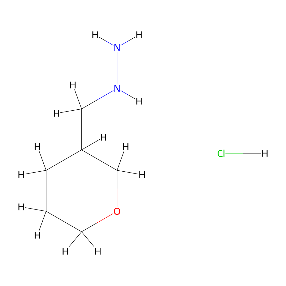 [(Oxan-3-yl)methyl]hydrazine hydrochloride molecular structure, CAS 2140316-25-0