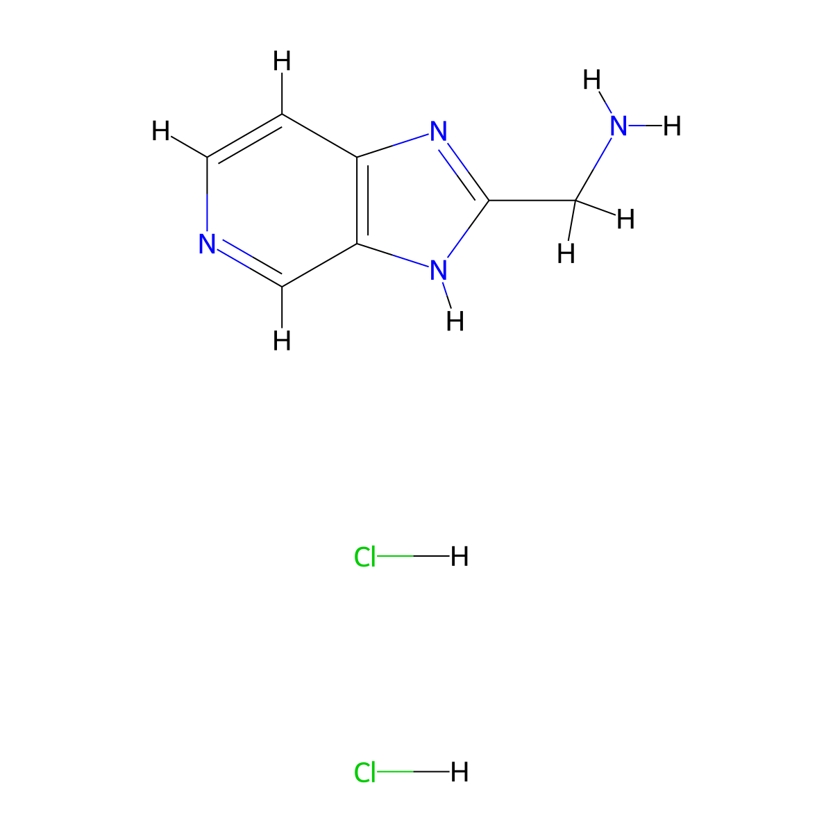 (3H-Imidazo[4,5-c]pyridin-2-yl)methanamine dihydrochloride molecular structure, CAS 2140316-34-1