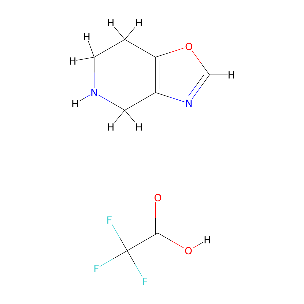 4H,5H,6H,7H-(1,3)oxazolo(4,5-c)pyridine; trifluoroacetic acid molecular structure, CAS 2140316-46-5