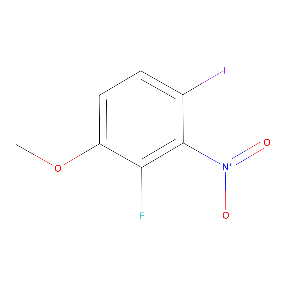 2-Fluoro-4-iodo-1-methoxy-3-nitrobenzene molecular structure, CAS 2140316-47-6