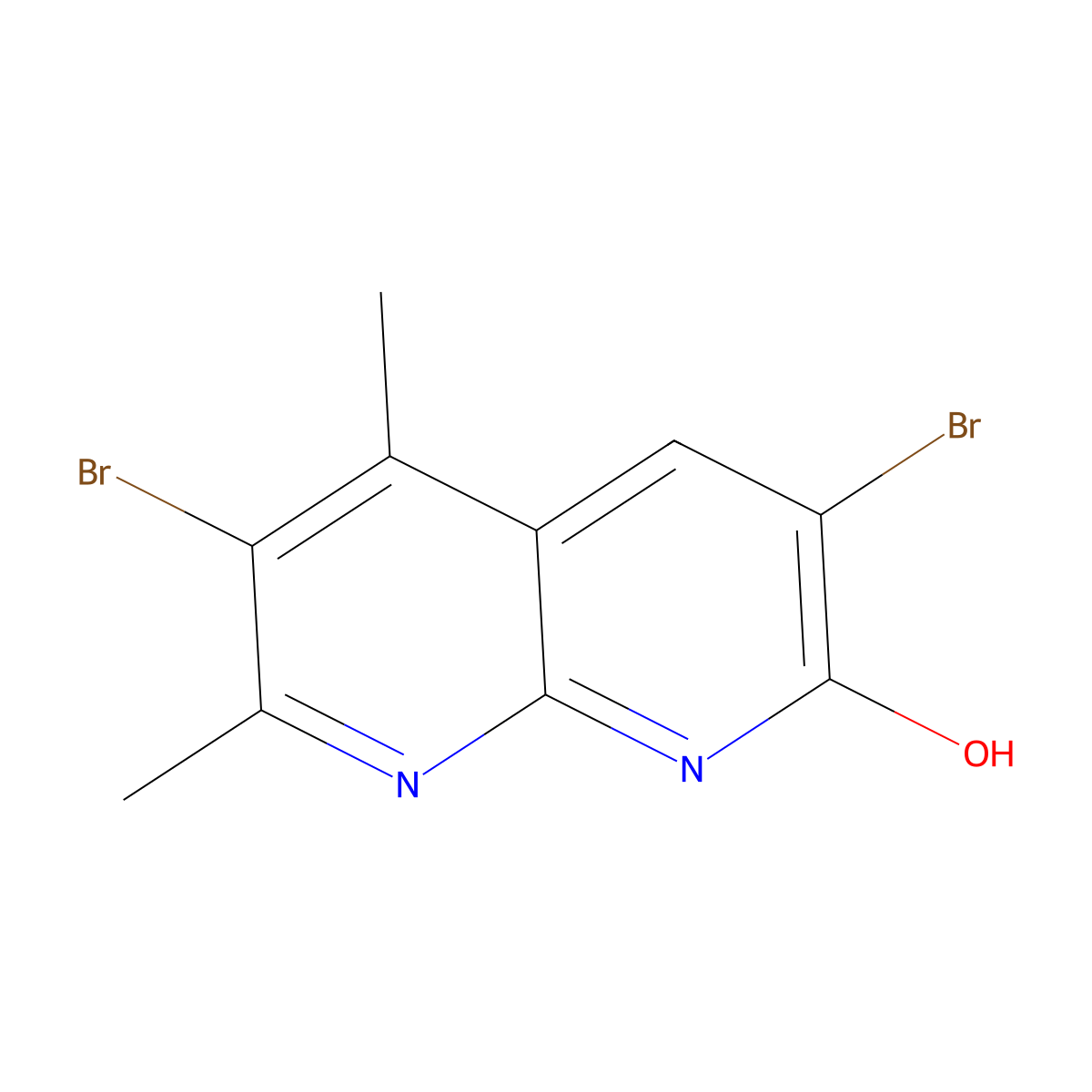 3,6-Dibromo-5,7-dimethyl-1,8-naphthyridin-2-ol molecular structure, CAS 2140316-48-7