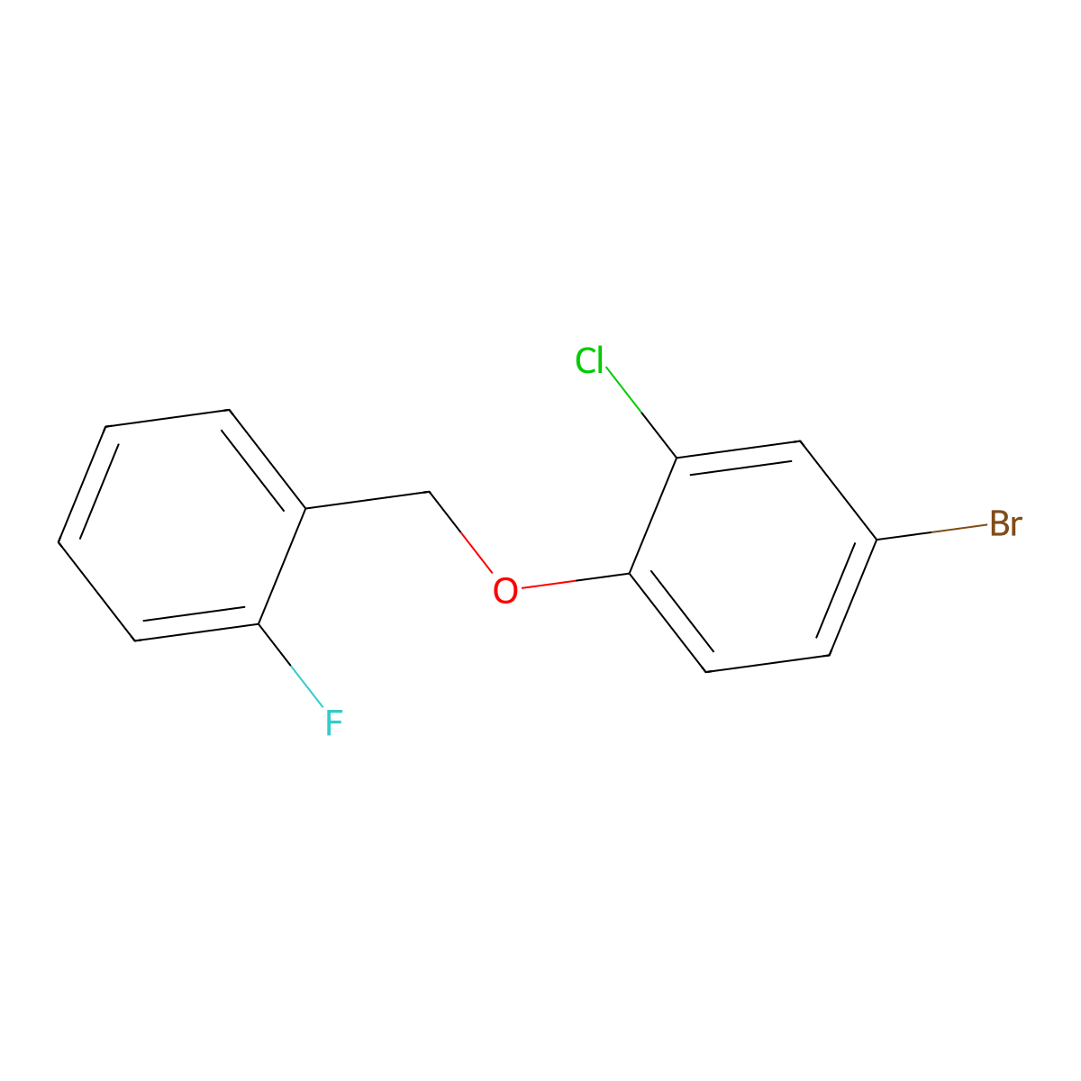 4-Bromo-2-chloro-1-[(2-fluorophenyl)methoxy]benzene molecular structure, CAS 2140316-53-4
