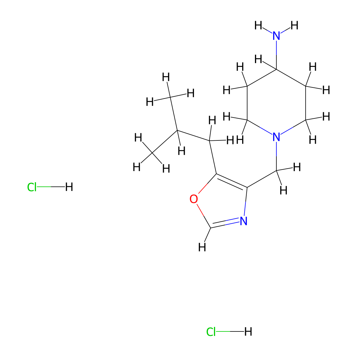 1-((5-Isobutyloxazol-4-yl)methyl)piperidin-4-amine dihydrochloride molecular structure, CAS 2140316-60-3