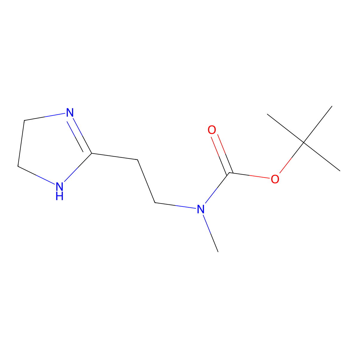 tert-butyl N-(2-(4,5-dihydro-1H-imidazol-2-yl)ethyl)-N-methylcarbamate molecular structure, CAS 2140316-76-1