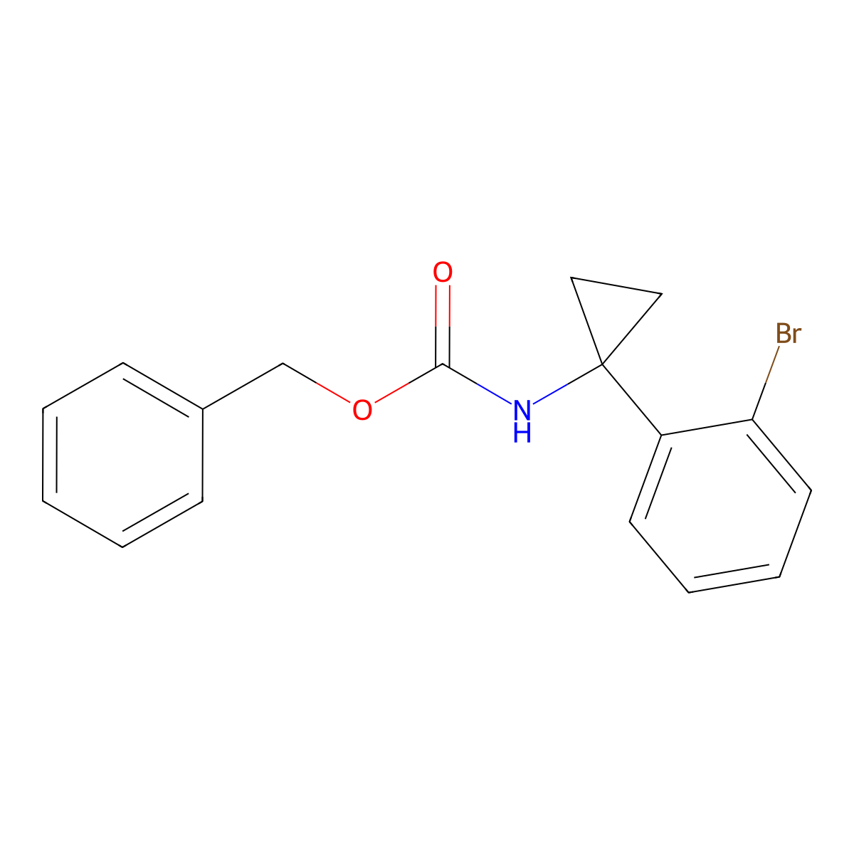 Benzyl N-[1-(2-bromophenyl)cyclopropyl]carbamate molecular structure, CAS 2140316-97-6