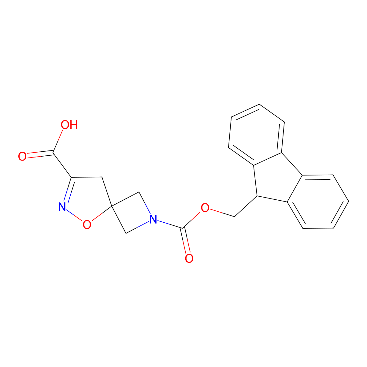2-(9H-Fluoren-9-ylmethoxycarbonyl)-5-oxa-2,6-diazaspiro[3.4]oct-6-ene-7-carboxylic acid molecular structure, CAS 2140317-10-6