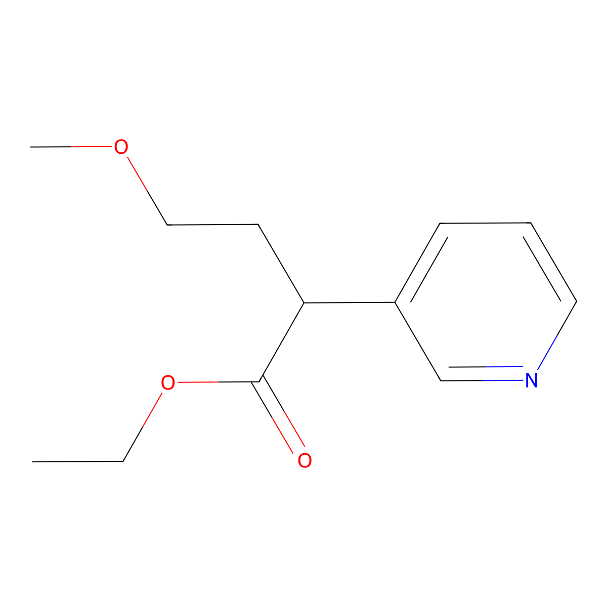 Ethyl 4-methoxy-2-(pyridin-3-yl)butanoate molecular structure, CAS 2140317-13-9
