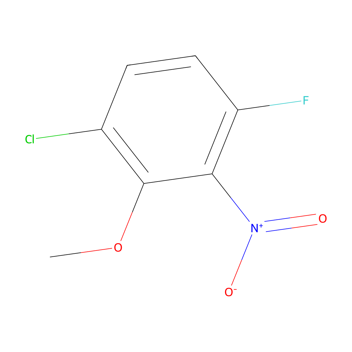 1-Chloro-4-fluoro-2-methoxy-3-nitrobenzene molecular structure, CAS 2140326-26-5