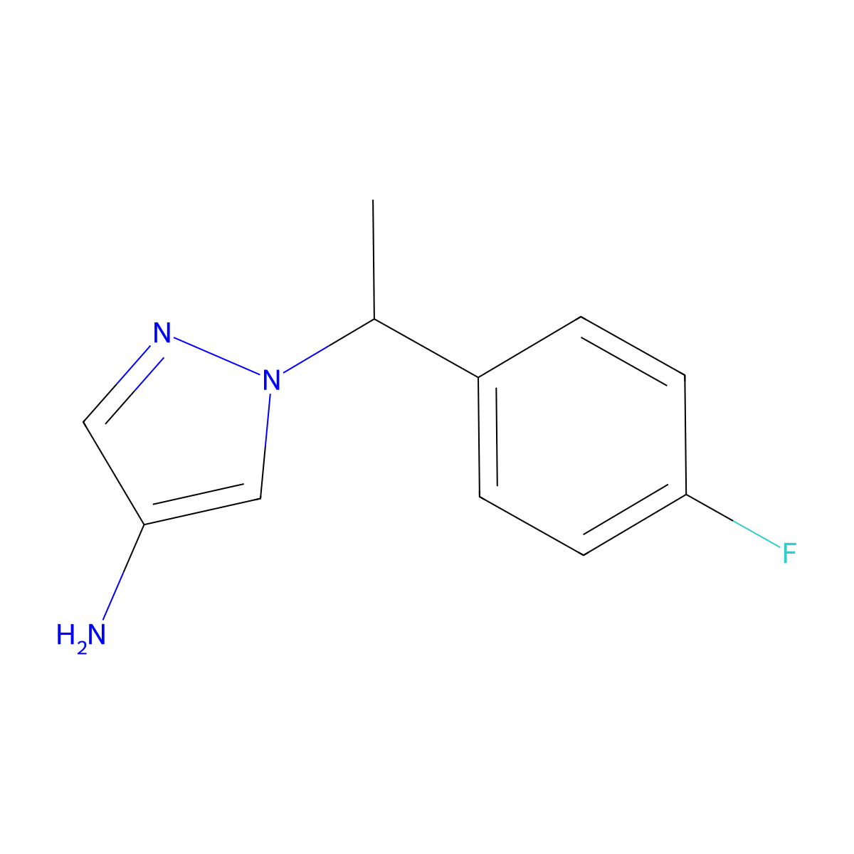 1-[1-(4-Fluorophenyl)ethyl]pyrazol-4-amine molecular structure, CAS 2140326-27-6