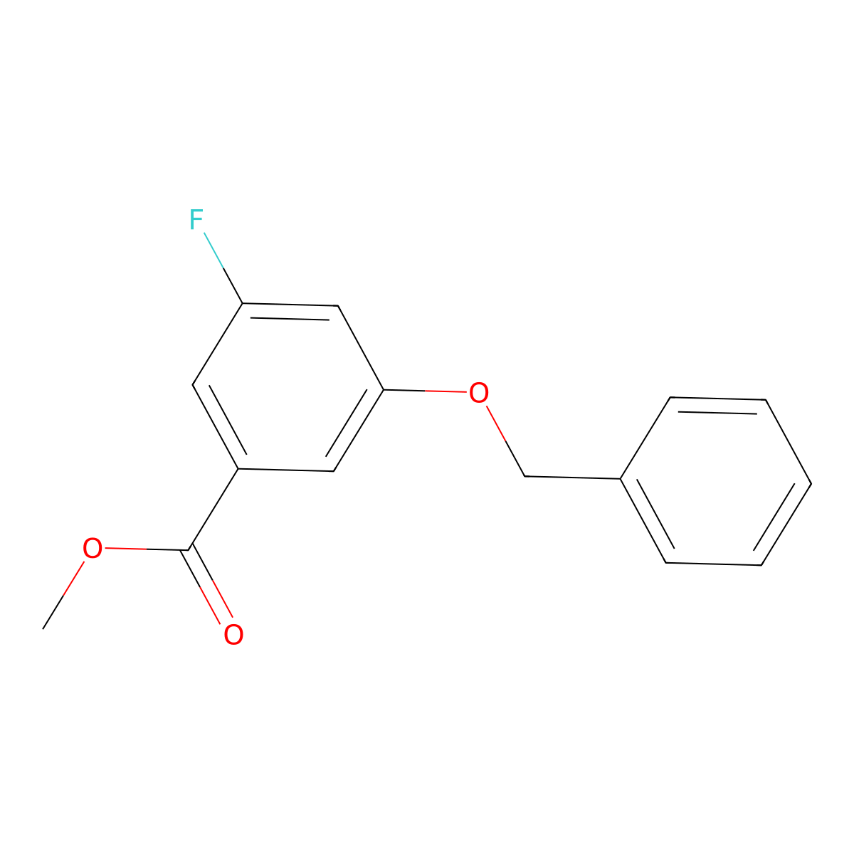 Methyl 3-(benzyloxy)-5-fluorobenzoate molecular structure, CAS 2140326-29-8