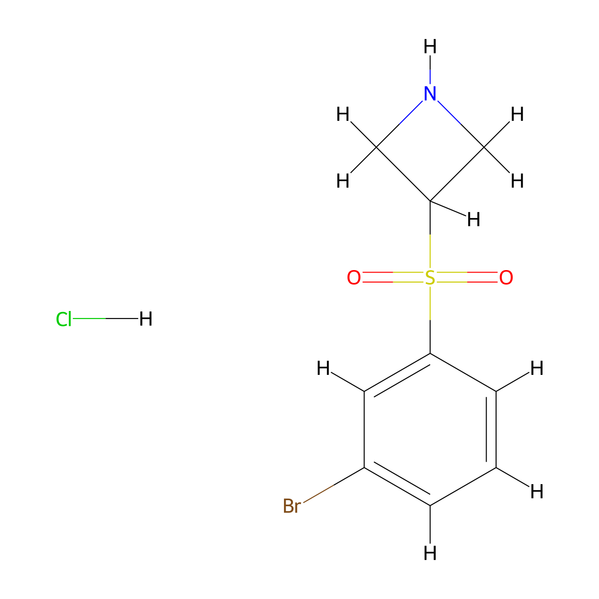 3-[(3-Bromobenzene)sulfonyl]azetidine hydrochloride molecular structure, CAS 2140326-30-1