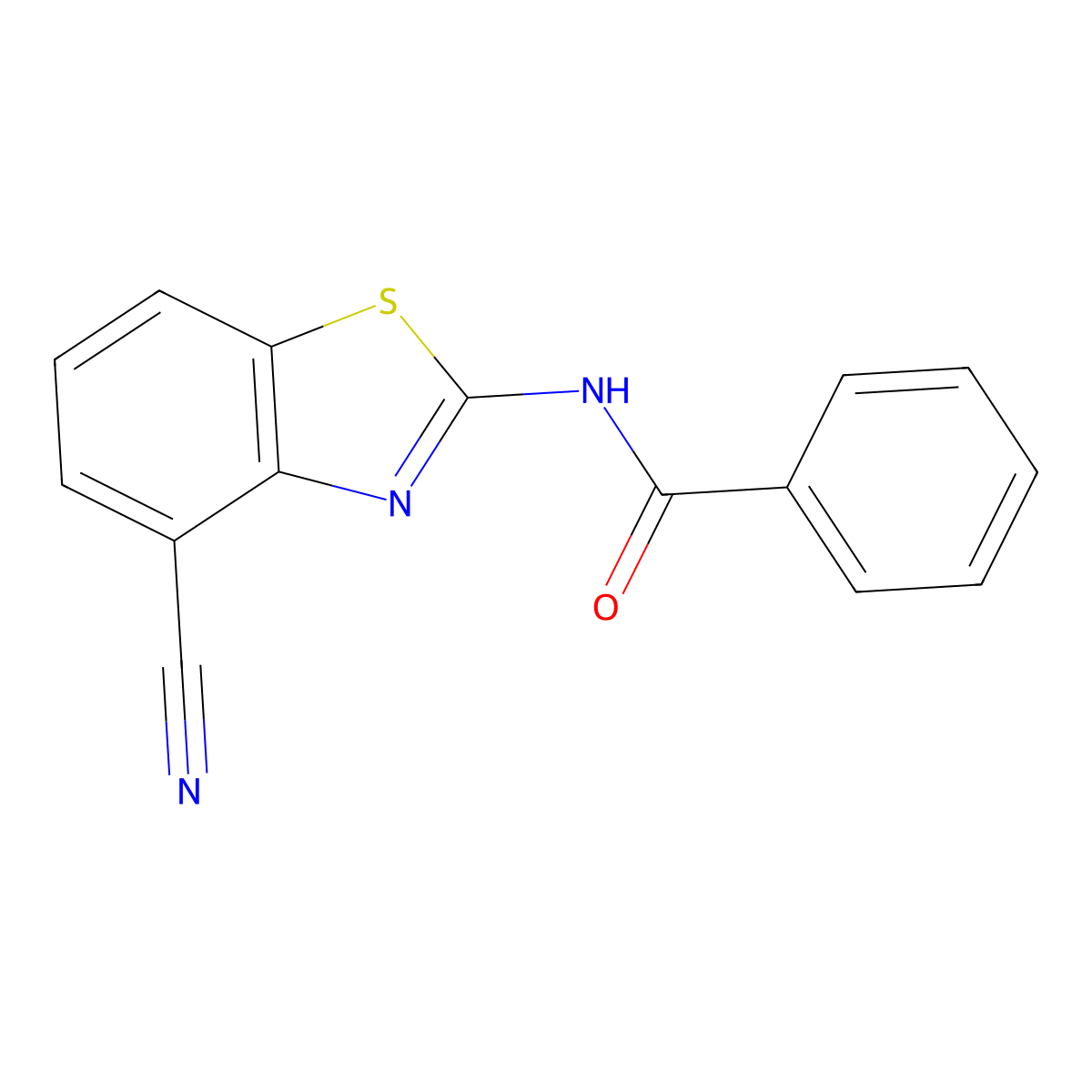 N-(4-cyano-1,3-benzothiazol-2-yl)benzamide molecular structure, CAS 2140326-32-3