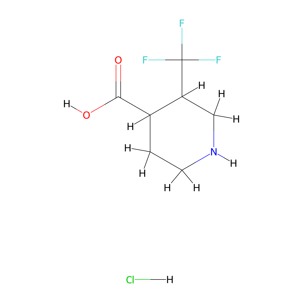 3-(Trifluoromethyl)piperidine-4-carboxylic acid hydrochloride molecular structure, CAS 2140326-36-7