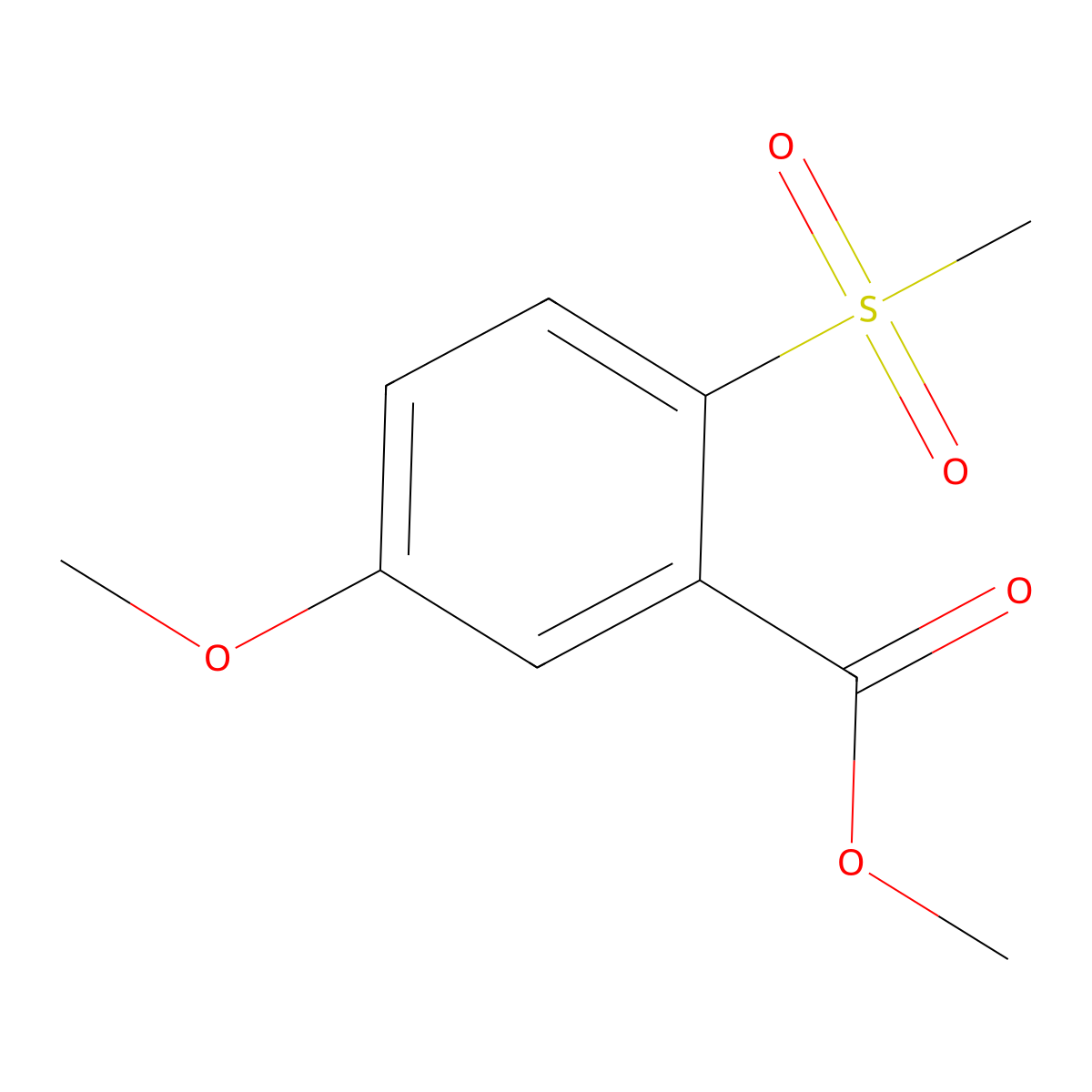 Methyl 2-methanesulfonyl-5-methoxybenzoate molecular structure, CAS 2140326-42-5