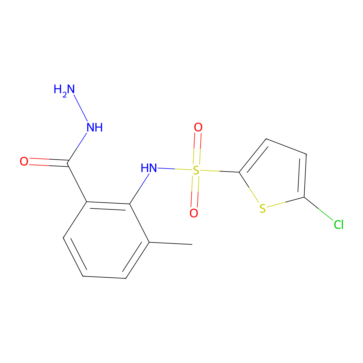 5-Chloro-N-[2-(hydrazinecarbonyl)-6-methylphenyl]thiophene-2-sulfonamide molecular structure, CAS 2140326-43-6