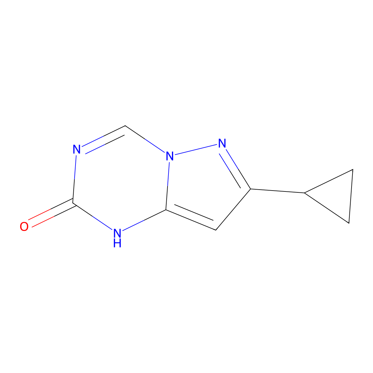 7-cyclopropyl-1H-pyrazolo[1,5-a][1,3,5]triazin-2-one molecular structure, CAS 2140326-44-7