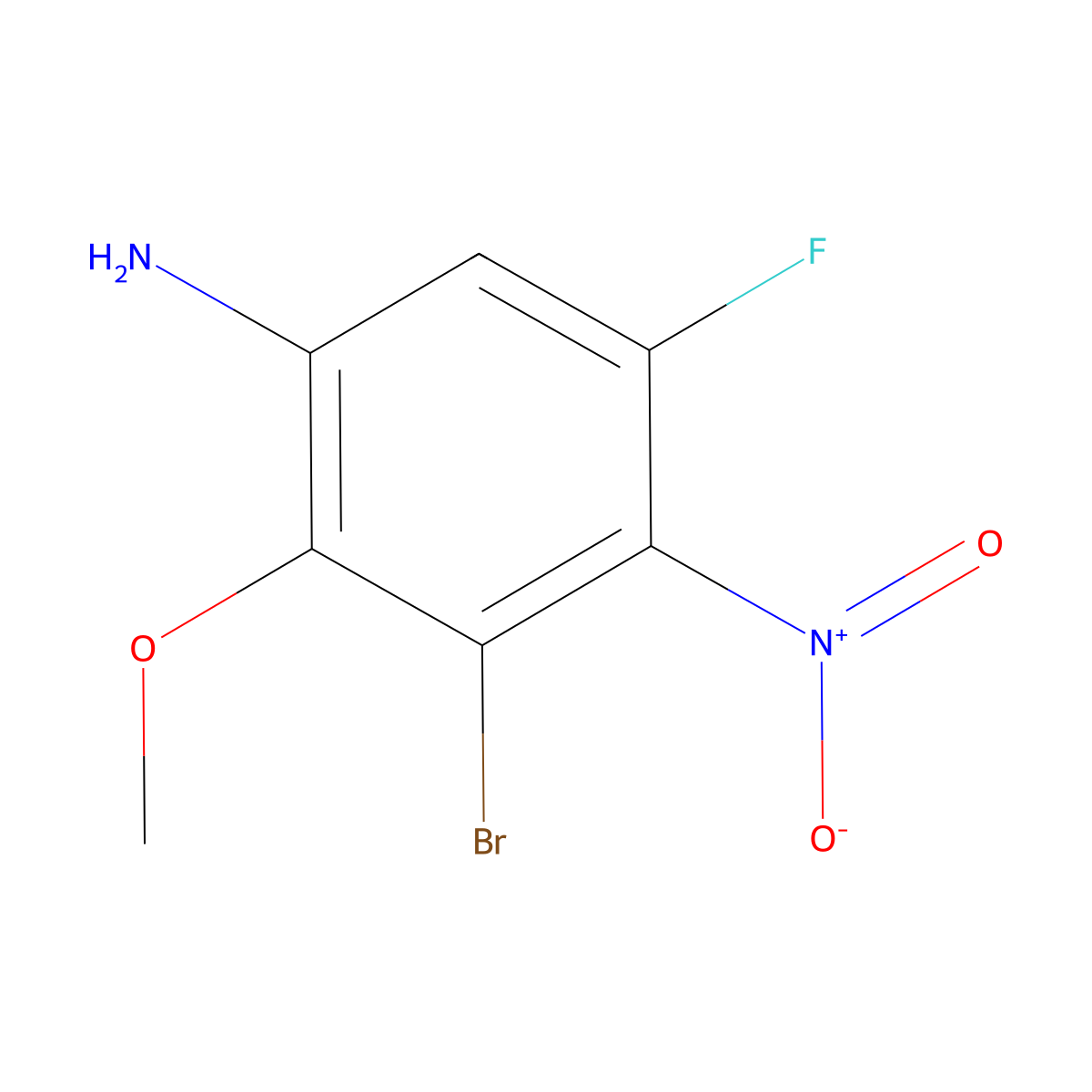 3-Bromo-5-fluoro-2-methoxy-4-nitroaniline molecular structure, CAS 2140326-47-0