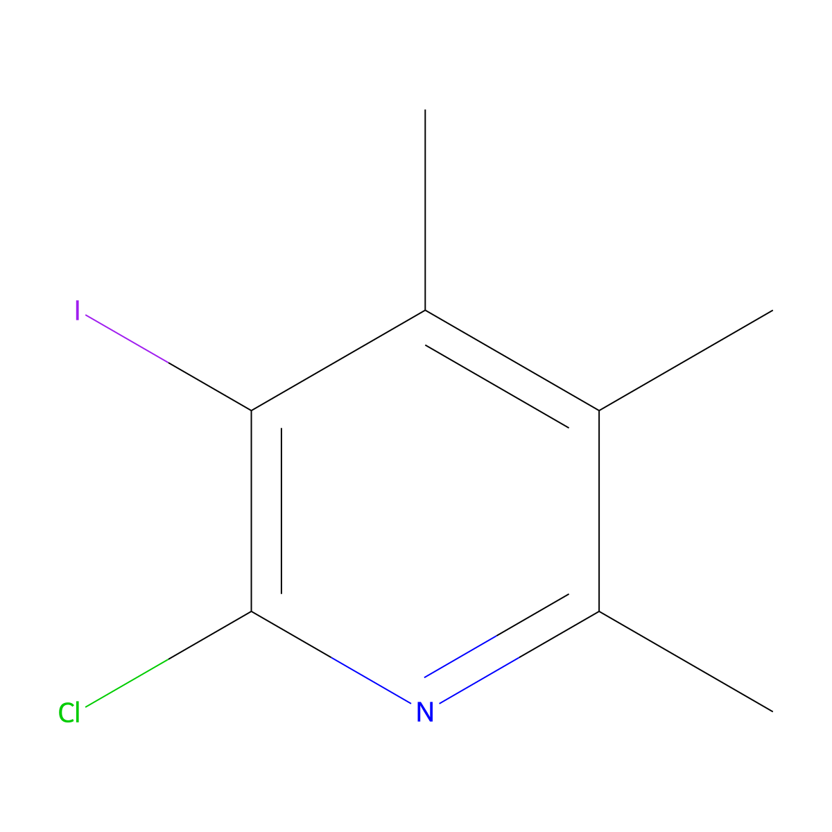 2-Chloro-3-iodo-4,5,6-trimethylpyridine molecular structure, CAS 2140326-91-4