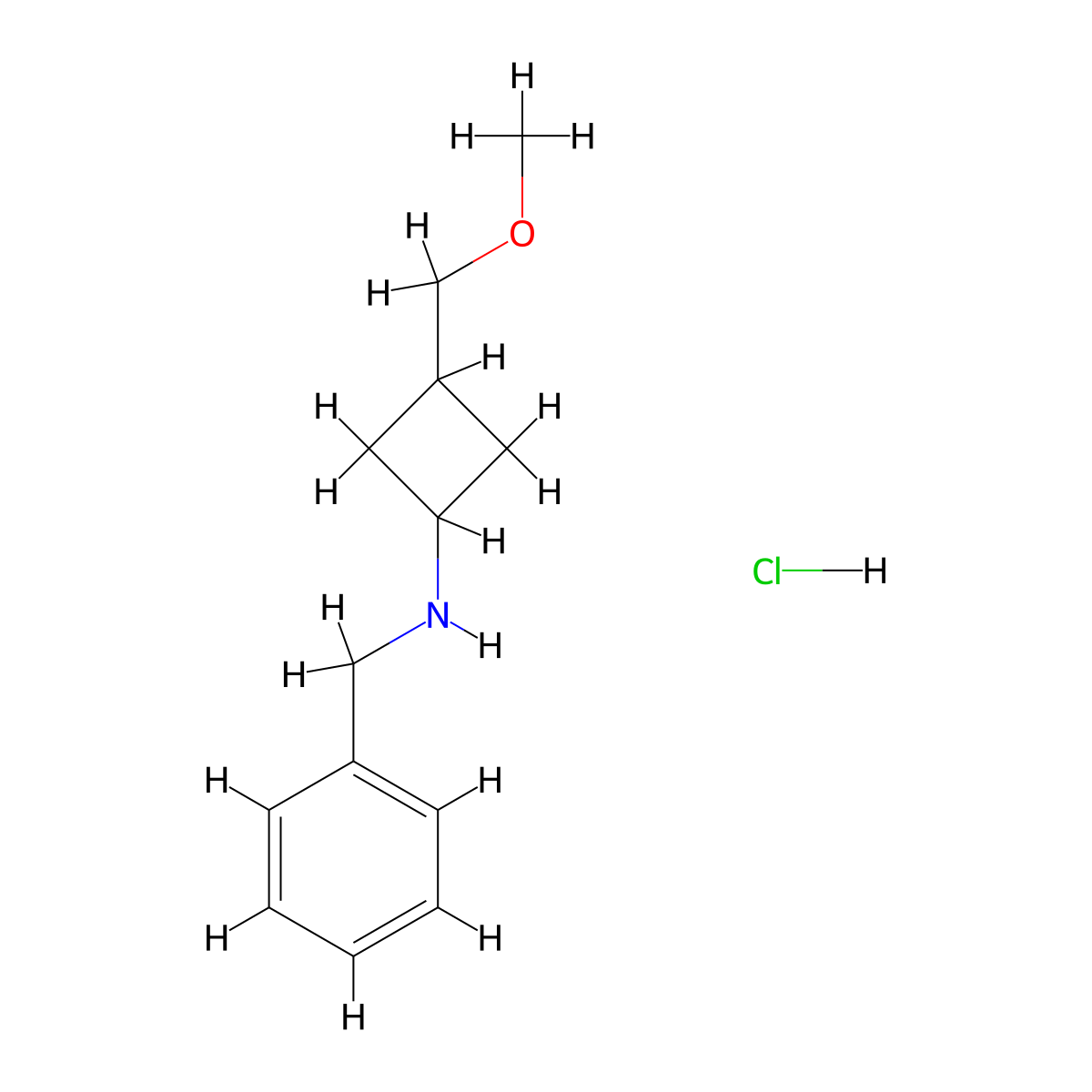 N-benzyl-3-(methoxymethyl)cyclobutan-1-amine hydrochloride molecular structure, CAS 2140326-94-7