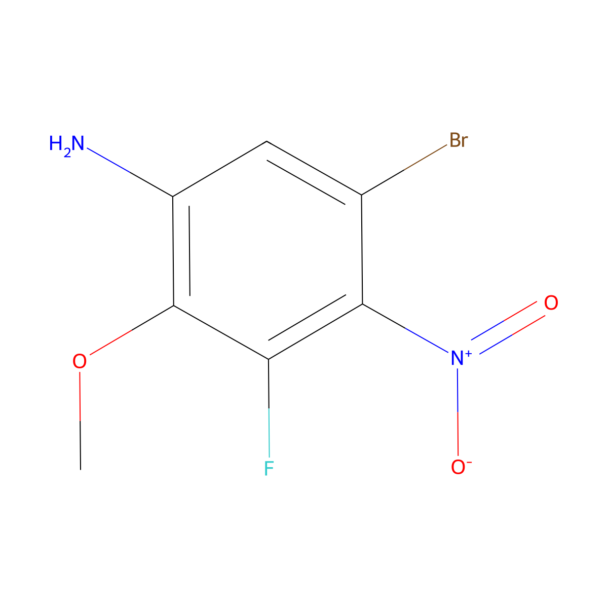 5-Bromo-3-fluoro-2-methoxy-4-nitroaniline molecular structure, CAS 2140326-98-1
