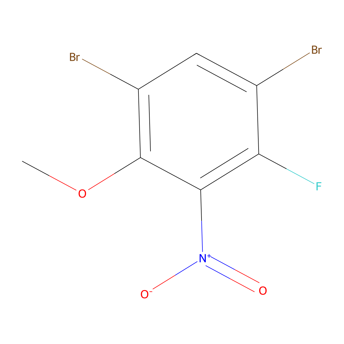 1,5-Dibromo-2-fluoro-4-methoxy-3-nitrobenzene molecular structure, CAS 2140327-00-8